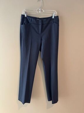 White House Black Market Navy Straight-Leg Work Trousers